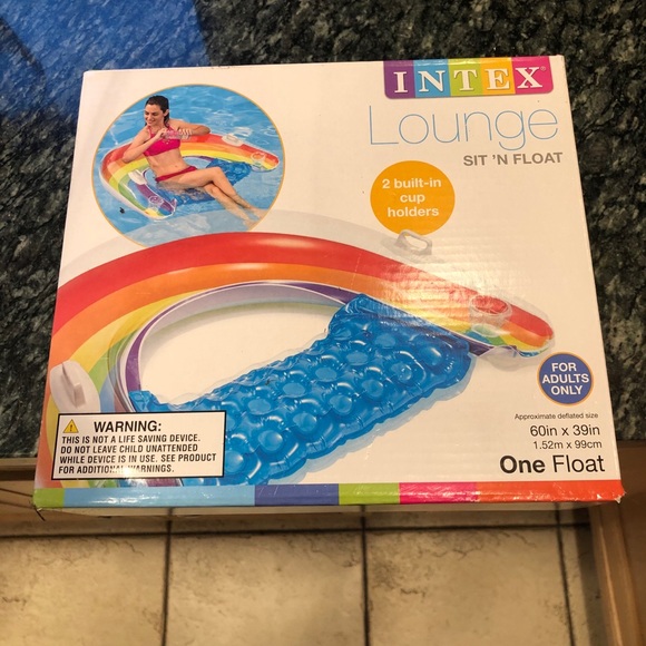 Intex Sit ‘N Float NWT Pool Lounger IN BOX Rainbow Float RARE Intex - Picture 1 of 5
